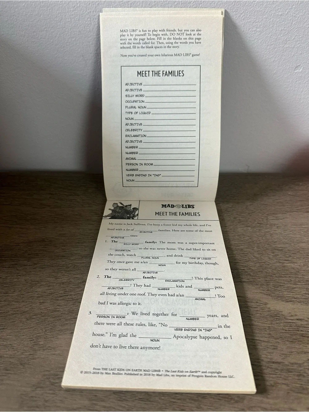 The Last Kids on Earth Mad Libs